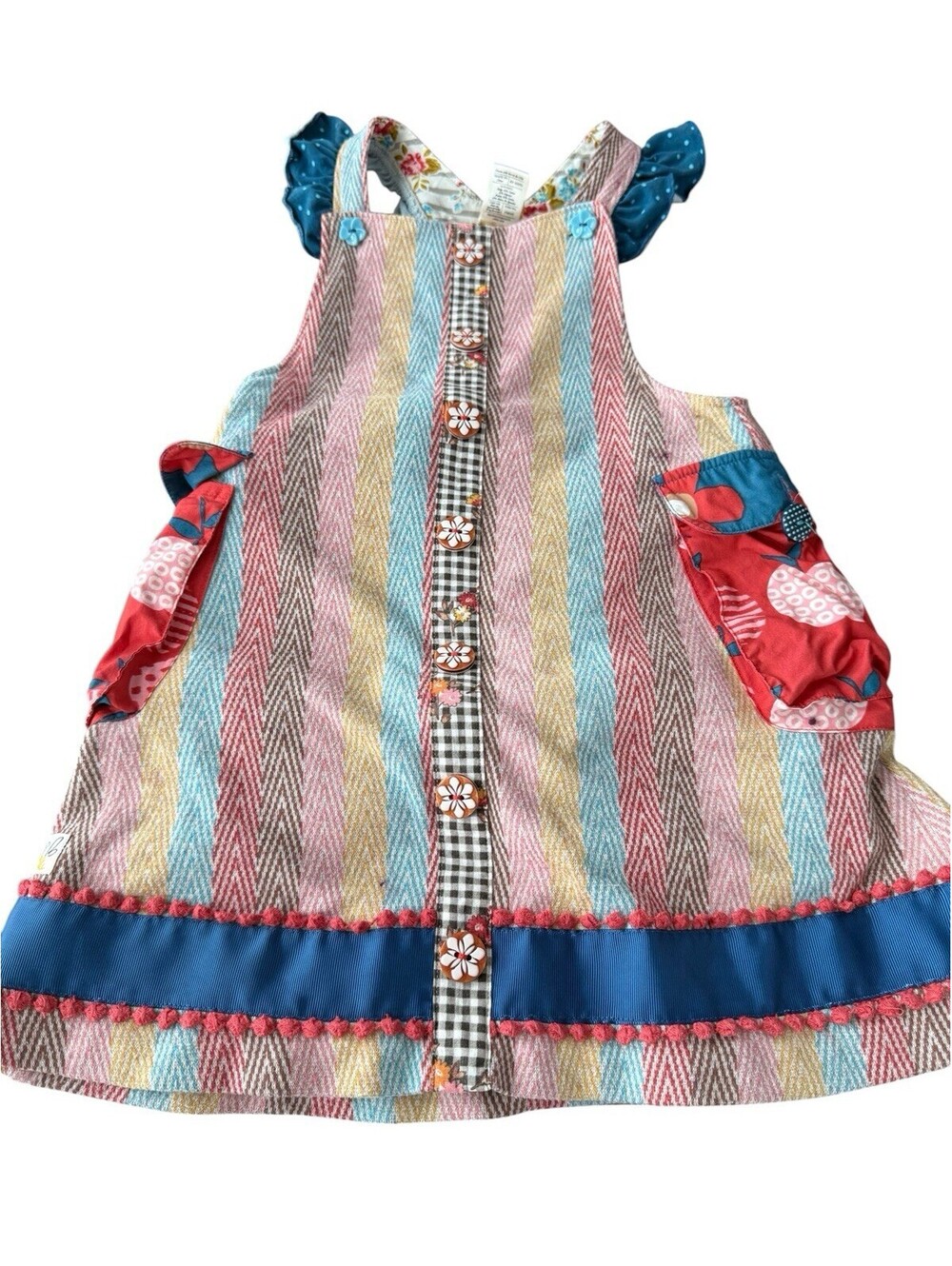Wildflowers Girl’s Dress Size 6 Boho Patchwork Shorts Underneath